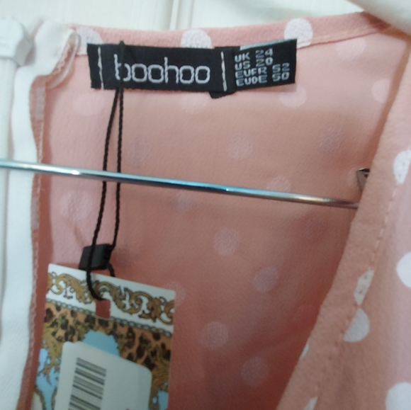 Boo Hoo Women Polka-dot Pink Romper sz US 20 - Picture 6 of 6